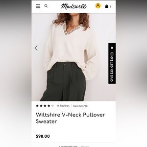 Madewell Wiltshire v-neck sweater S